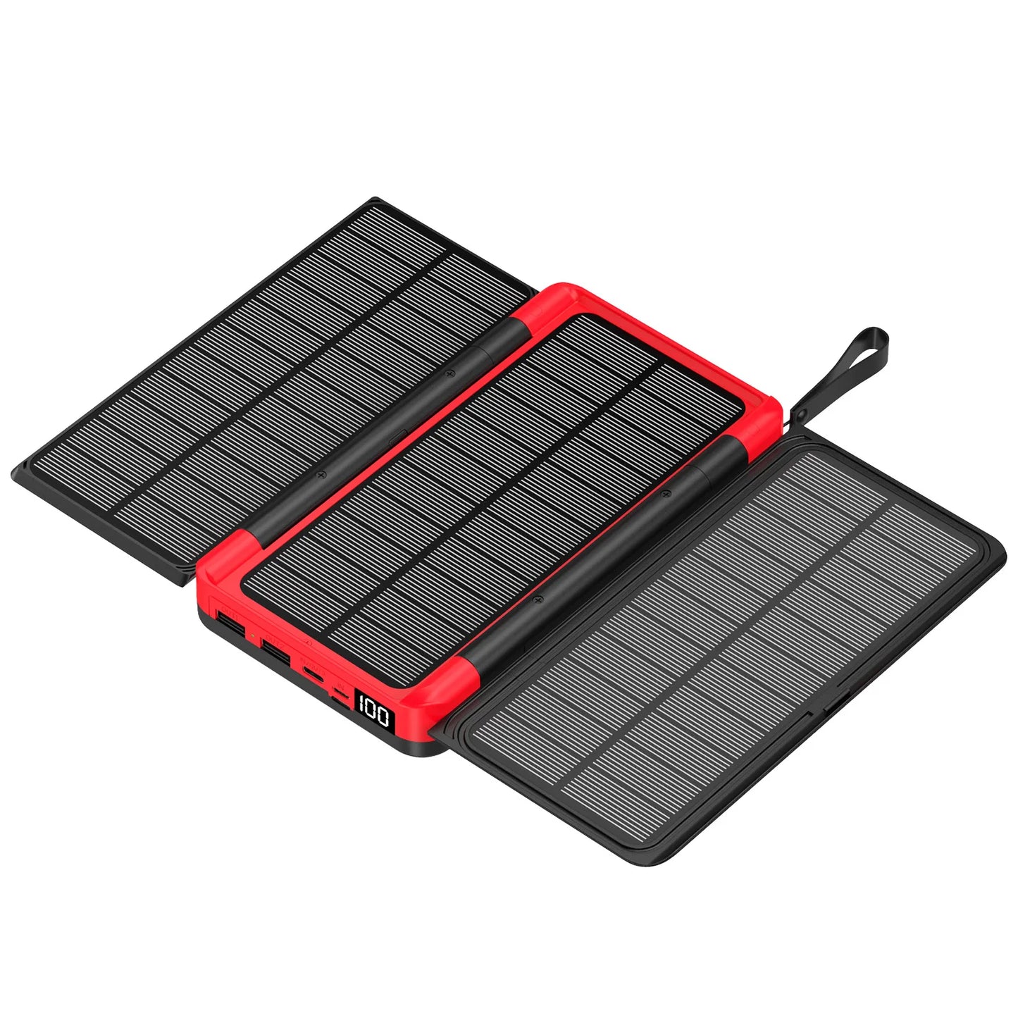 20000mAh outdoor Solar Power Bank with 3 Solar Panel Qi Wireless Powerbank for iPhone 16 15 14 13 12 11 Huawei Xiaomi Poverbank
