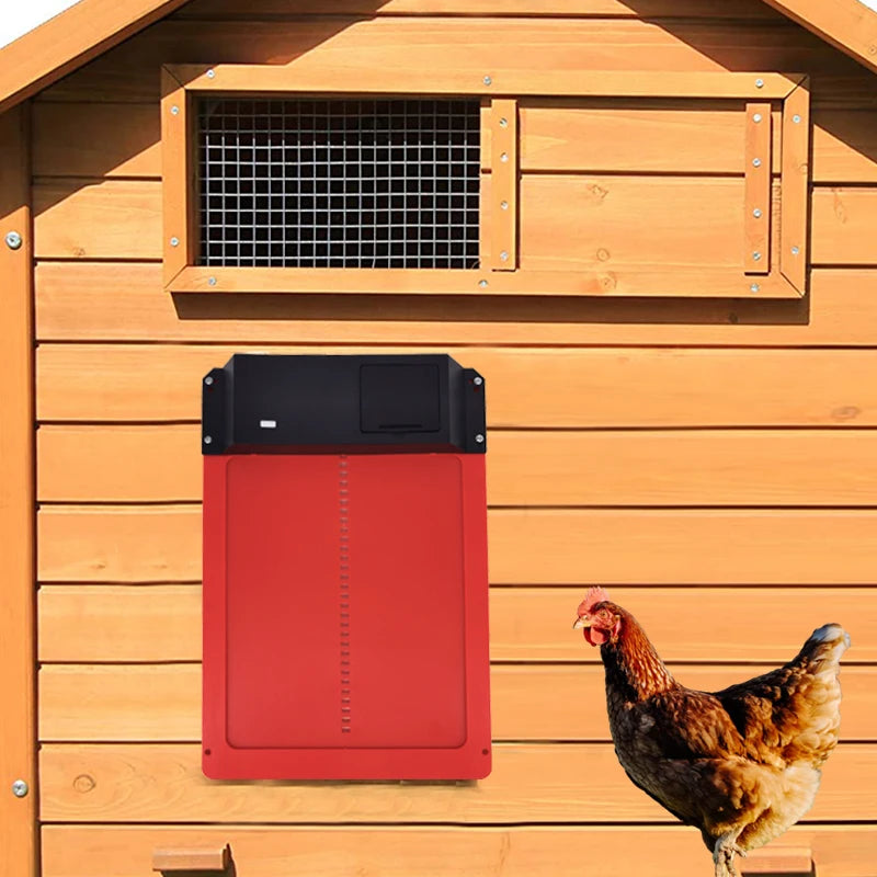 Automatic Chicken Coop Door Opener Battery Powered Light Sense Control Waterproof Pet Flap Accessories Upgrade ABS House Gate