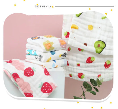 1/3Pcs Baby Towel Face Washcloth Muslin Squares Cotton Hand Wipe Six Layers Gauze for Bathing Feeding Kids Handkerchief 25x25cm