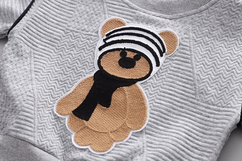 Spring Autumn Baby Boy Clothes 18 Months Cartoon O-neck Pullover Long Sleeve Hoodies Pants Toddler Outfits Girls Clothing Sets