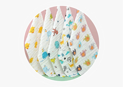 1/3Pcs Baby Towel Face Washcloth Muslin Squares Cotton Hand Wipe Six Layers Gauze for Bathing Feeding Kids Handkerchief 25x25cm