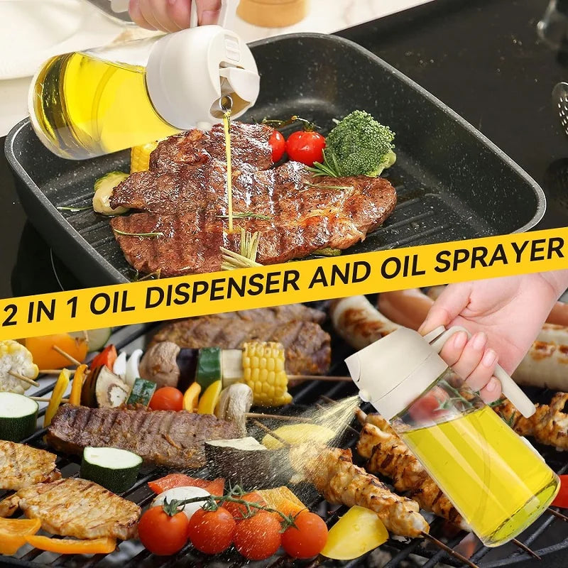 2 in1 Oil Spray Bottle Plastic Kitchen| Barbecue